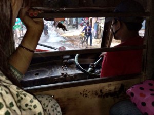 The view from inside a tuk-tuk. Crazy streets! 